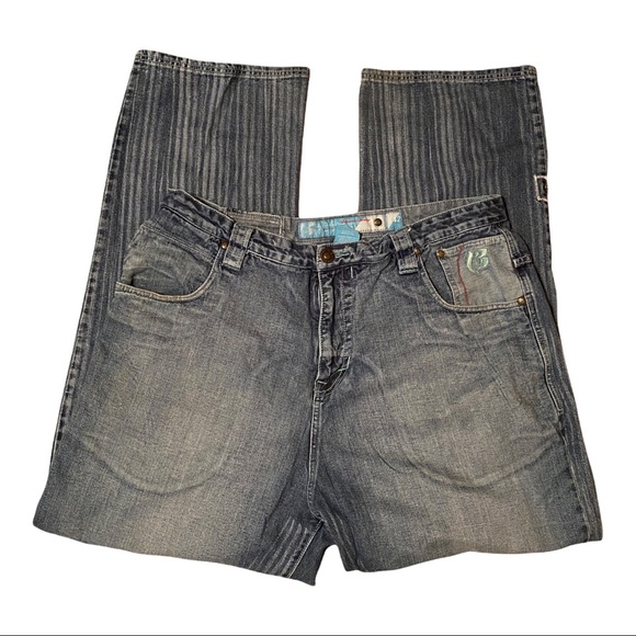 Rare RUFF RYDERS Denim Baggy Fit Jeans Mens Size 42 Logo Distressed DMX Hip Hop - Picture 12 of 13